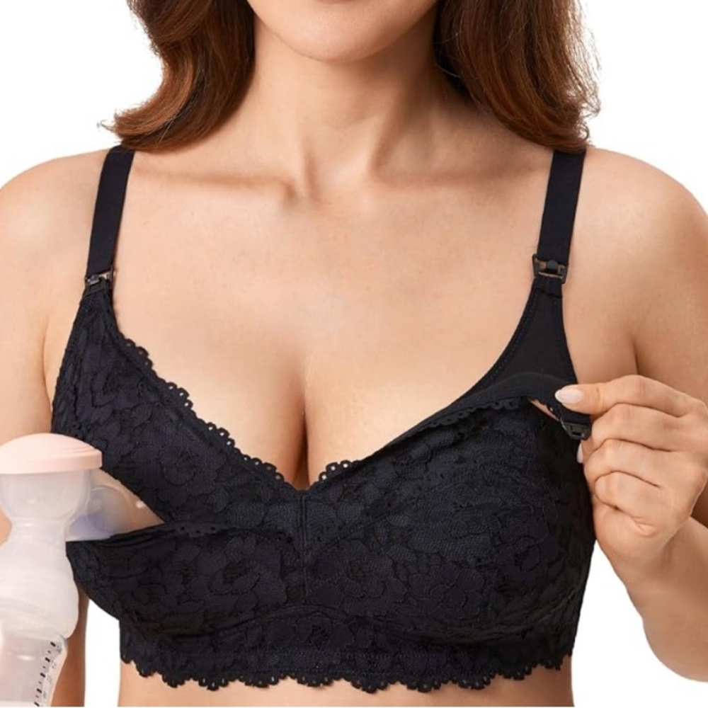 Elegant Black Lace Nursing Bra